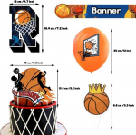 32 tk korvpalli s&uuml;nnip&auml;eva kaunistused, korvpalli &otilde;hupallid, korvpalli s&uuml;nnip&auml;eva b&auml;nner, koogi kaunistus, koogi topper, korvpalli peokaunistused lastele, poistele ja f&auml;nnidele