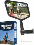 Jalgratta peegel elektrijalgrattale vasakul, 300&deg; p&ouml;&ouml;ratav tahavaatepeegel jalgratta lenkstangi peegel suure peegliga, jalgratta tarvikud E-bike universaalne jalgrattale, maastikurattale, maanteerattale, E-t&otilde;ukerattale