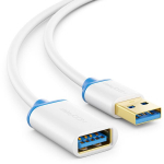 Deleycon Usb 3.0 pikendusjuhe, 2m, valge/sinine
