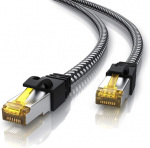 Csl - 7,5 m Cat.7 v&otilde;rgukaabel Gigabit Ethernet Lan kaabel 3 meetrit, puuvillane &uuml;mbris, 1gbit Patch kaabel, Cat 7 Raw kaabel S Ftp Pimf varjestus Rj 45 pistikuga, Pc l&uuml;liti ruuter modem p&auml;&auml;supunkt, must