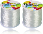 2 rulli elastset paela k&auml;ev&otilde;rudele 0,8 mm ja 1 mm 109 jardi &uuml;mmargune kummist elastne pael k&auml;ev&otilde;rudele nailonniit l&auml;bipaistev rebenemiskindel helmen&ouml;&ouml;r elastne l&auml;bipaistev helmeste niit k&auml;ev&otilde;ru n&ouml;&ouml;r