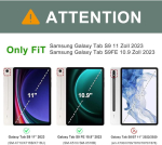 Iveoppe Klaviatuur Samsung Galaxy Tab S9fe/s10fe 10.9 tolli tahvelarvutile, &uuml;mbris-klaviatuur Galaxy Tab S9/s10fe 2025, magnetiline valgustus Qwertz klaviatuuriga Samsung S10fe/s9fe/s9 10.9 tolli 2025, tumeroheline