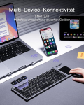 Inateck kokkupandav mini klaviatuur, Ai funktsioon puuteplaadiga, 3 bluetooth kanalit, &uuml;hildub Ipados Android, Windows, Qwertz, Kb06101
