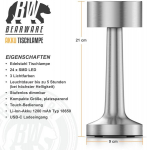 Csl - led laualamp juhtmevaba dimmerdatav - 3 valgusv&auml;rvi - akuga - pidevalt dimmerdatav - puutetundlik - usb c laadimise sisend - vintage stiilis roostevabast terasest laualamp - sise- ja v&auml;listingimustes