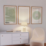 Aqcqdq 3 rohelise v&auml;rvigradiendiga aura plakatite komplekt, v&auml;rske loodusliku rohelise auraga seinapiltide komplekt, esteetiline akvarell elutuba, esmaklassiline stiilne l&otilde;uendist vibukujuline seinakunst, ilma raamita (30 x 40 cm)