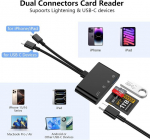 4 in 2 sd-kaardi lugeja iphone ipadile, sd tf micro sd-kaardi lugeja adapter sd micro sd type c usb-a portidega, usb-c m&auml;lukaardi lugeja iphone 16/15 jaoks, muud usb-c type-c seadmete kaardilugejad