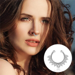 Vbkitw 6 t&uuml;kki roostevabast terasest nina augustamise r&otilde;ngas naistele septum clicker ninar&otilde;ngad hingedega segment huule ninar&otilde;ngas helix k&otilde;hre k&otilde;rvar&otilde;ngad keha augustamise ehted, metall