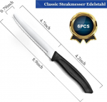 Double.s hommikus&ouml;&ouml;ginoade komplekt 6 tk, praadinuga, tomatinuga sakilise servaga, leivanuga, 22 cm, terav s&ouml;&ouml;giriistade nuga, must