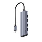Cudy UH500 PortMate USB-C 6-in-1 Hub 4K 30Hz HDMI USB-C PD 4x USB-A 3.0 Alumiinium Hall
