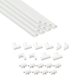 D-line 20 x 10 mm kaablirenn kaablite haldamiseks, kaabliriba - 20 mm (l) x 10 mm (k) - 10 x 40 cm pikkus (4 meetrit) - valge