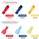 Flytuo 240 tk T-kraani juhtme pistikud isekoorevad kiired splaissimisega elektrijuhtmete klemmid isoleeritud pistikud kiir&uuml;hendusega labidaklemmide komplekt