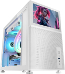 Korpus Mars Gaming Mc-lcd, kompaktne Micro-atx arvutikorpus, 8-tolline Ips Lcd-ekraan, k&uuml;lgmine &uuml;lemine ja esiv&otilde;rk, karastatud klaasist k&uuml;lgaken, mini tower gaming modulaarne paneelikujundus, valge