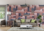 Rasch tapeet 364071 fototapeet fliiselmaterjalil ovaalidega roosas ja sinises v&auml;rvitoonis kollektsioonist &bdquo;magicwalls&ldquo; 2,65 m x 2,12 m (pikkus x laius)