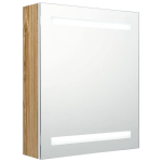 LED vannitoa peegelkapp, valge ja tamm, 50 x 14 x 60 cm CFE3966740