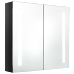 LED vannitoa peegelkapp, l&auml;ikega must, 62 x 14 x 60 cm CFE1977427
