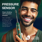 Wagner Stern Whiten+ Edition. Intelligentne elektriline hambahari r&otilde;huanduriga. 5 puhastusrežiimi ja 3 intensiivsustaset, 8 pehmet harjapead, kvaliteetne reisikohver