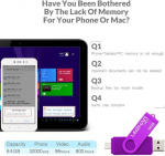 Leizhan 64 Gb Micro Usb 3.0 m&auml;lupulk, topelt-v&auml;lkm&auml;lu Micro Usb &uuml;hendusega Android nutitelefonidele, tahvelarvutitele ja arvutitele (64 Gb, lilla)