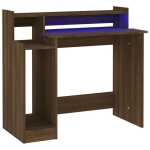 kirjutuslaud，arvutilaud LED-tuledega, pruun tamm, 97 x 45 x 90 cm CFE3747306