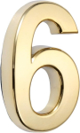 Mgoodoo 1 x isekleepuv majanumber nr 6 ustele, numbrid, ukse number hotellitoale, postkastile, kontorile, kuldne, k&otilde;rgus 5 cm