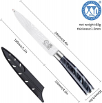 Xyj Autentne alates 1986. aastast 5-tolline roostevabast terasest k&ouml;&ouml;gi universaalnuga, &uuml;literav, laser-damaskuse mustriga jaapani k&ouml;&ouml;ginuga, lihakirves, prael&otilde;ikamisnuga koos tupega, vaigust k&auml;epide