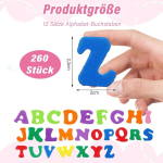 Barlone 260 vahukummist t&auml;he komplekt, isekleepuvad A-z, vahukleepsud lastele, v&auml;rvilised, soodustab loovust ja peenmotoorikat, ideaalne scrapbooking'uks, isetegemiseks, kooliprojektideks, hariv