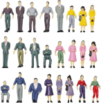 50 v&auml;rvitud figuuri komplekt, reisijate figuurid ja 6 pinki rongi raudtee paigutusele rongi raudtee miniatuursete stseenide jaoks