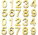 20 isekleepuva Yutou majanumbri komplekti, kokku 2 komplekti, postkasti number, aadressinumbrid, ukse number, toa number maja, hotelli ukse, aadressi kirjakasti jaoks (0&ndash;9, kuldne)
