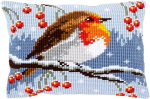 Vervaco ristpistes komplekt: padi: Red Robin talvel, Cotton Na, 40 x 40 cm