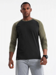 Meeste must/khaki pikkade varrukatega s&auml;rk Artur V3 OM-LSCL-0105-60320-XXL