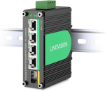 Linovision Industrial Solar Poe Switch, 4 Gigabit porti, Dc9-57v, Sfp Uplink, Ieee802.3af/at, P&auml;ikeseenergiale/rv/voip