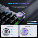 Tecurs mehaaniline juhtmevaba m&auml;nguriklaviatuur, 80% Tkl valgustusega juhtmevaba mehaaniline klaviatuur Red Switch Qwertz klaviatuur Pc s&uuml;learvutile Windows