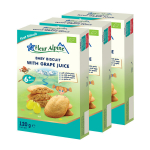 &Ouml;koloogilised k&uuml;psised viinamarjamahlaga FLEUR ALPINE, alates 6 kuust, 120 g x 3 tk.