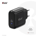 CLUB3D Travel Charger 65W GAN technology, Single port USB Type-C, Power Delivery(PD) 3.0 Support