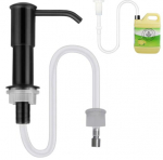 N&otilde;udepesuvahendi dosaatori paigaldus roostevabast terasest mutritega, roostevabast terasest losjoonidosaator, seebidosaator k&ouml;&ouml;ki 100 cm silikoonvoolikuga, sisseehitatud n&otilde;udepesuvahendi dosaator v&otilde;ib olla