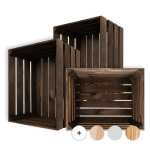 VENGE 50x40x30 3x suur pruun puidust kast, puidust kast, m&auml;nguasjade ja riiete hoiukast Creative Deco