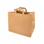Pakkepaberist kotid k&auml;epidemega pruun kraft &ouml;ko 32x22x25 cm 50 tk., Pakavimo popieriniai mai&scaron;eliai su rankena rudos spalvos kraft eko 32x22x25 cm 50 vnt.