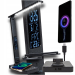 Laualamp LED kellaga, &auml;ratuskellaga ja Qi juhtmevaba laadijaga 10W &bdquo;Blow LB13&ldquo;