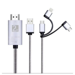 3-&uuml;hes kaabel HDMI-t&uuml;&uuml;pi C / v&auml;lk / microUSB - android- Iphone