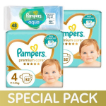 Pampers m&auml;hkmed Premium Care - suurus 4, 9-14 kg, 104 tk + KINGITUS Harmonie Aqua 48 Niisket Salvr&auml;tikut
