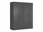 Riidekapp Black Red White Flex, 240x200x66 cm, hall
