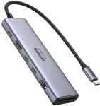 Ugreen Revodok 7-in-1 USB-C Hub HDMI 4K60Hz 2xUSB-C3.2 USB-A3.2 SD/TF PD100W Hallgr&aring;