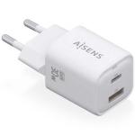 CARGADOR AISENS GAN 30W 1XUSB-C PD3.0 QC4.0 1XUSB-A QC3.0 VALGE