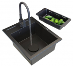 Graniidist k&ouml;&ouml;givalamu segisti kraanikorvi komplekt Best Granitan must