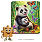 Puidust pusled 20 e. Panda liblikatega lastele Wooden.city