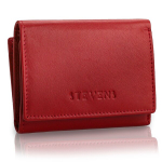 Naiste nahast rahakott Stevens, punane, RFID kaitsega