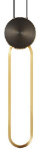 Elyptica Ripp-led lamp 480mm, messing ja must