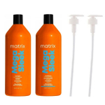 Matrix TR Mega Sleek Shampoo 1000ml + Matrix TR Mega Sleek Conditioner 1000ml + 2x Pompka