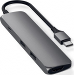 Satechi ST-P4SK USB Type-C liidese hub 10000 Mbit/s must, Satechi ST-P4SK interface hub USB Type-C 10000 Mbit/s Black