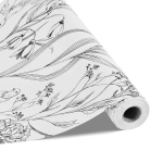 Isekleepuv valge botaanika tapeet 45cm x 10m