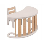 3in1 Montessori komplekt lastele &ndash; kiik + lauaplaat / laud + tool, beež